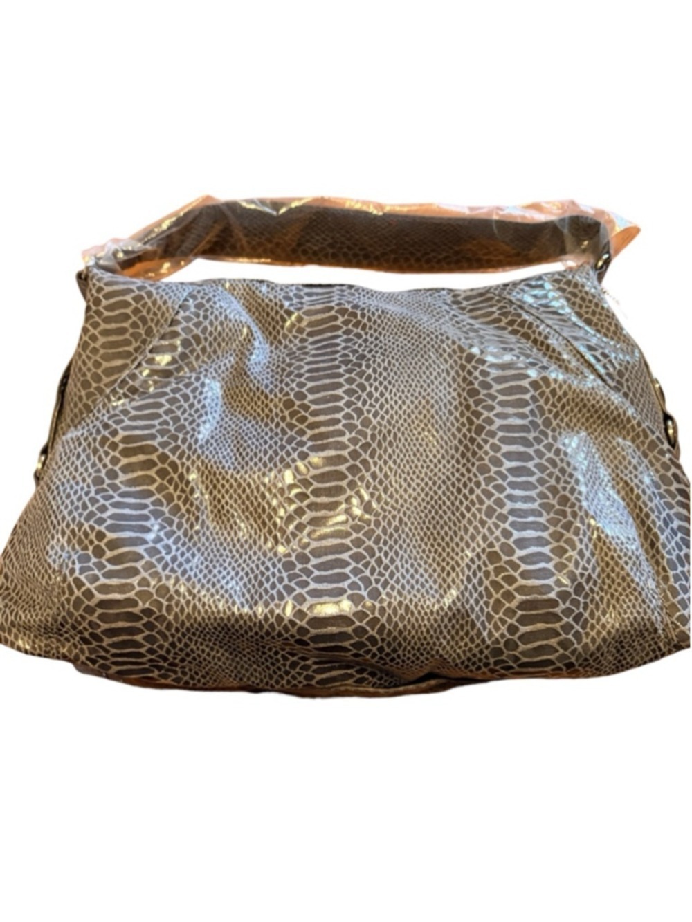 Carlos Santana Gray Snake Print Hobo Shoulder Bag with Red Lining - Picture 7 of 14